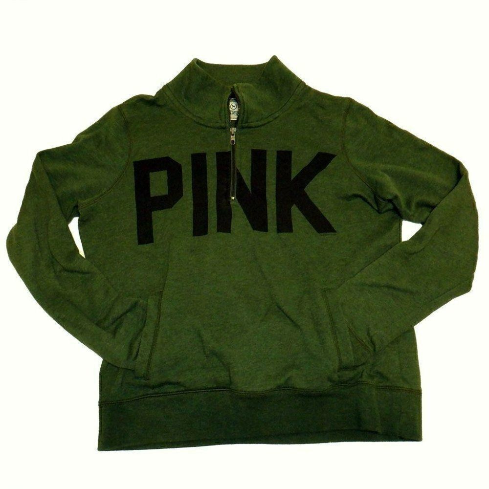 Victoria Secrets PINK hunter green sweatshirt